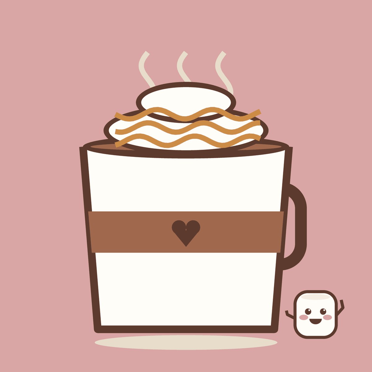 A thick hot chocolate topped with cream and salted caramel drizzle