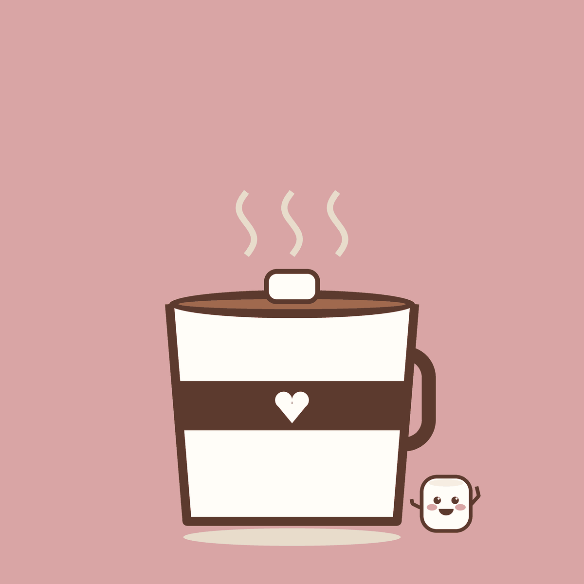 A small kids' size hot chocolate with a marshmallow on top